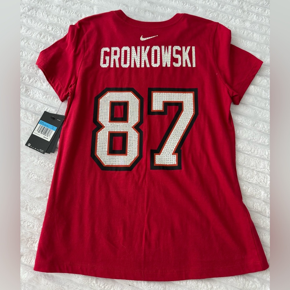 Nike Red Bedazzled Gronkowski 87 Fan Tee